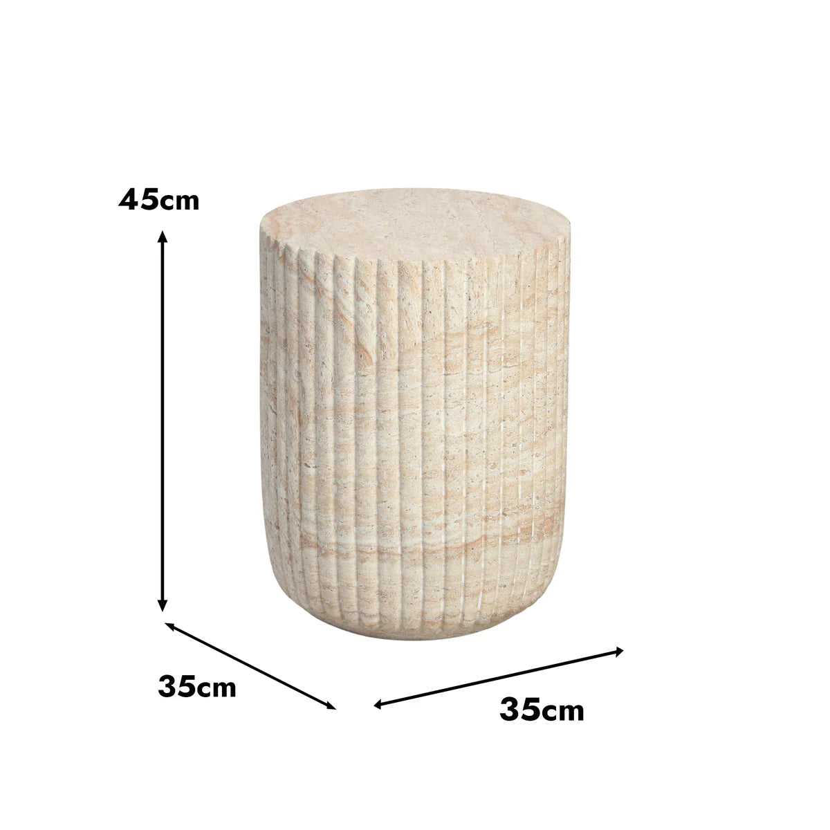 Pisa Texture Travertine look Side Table - Indoor & Outdoor Table