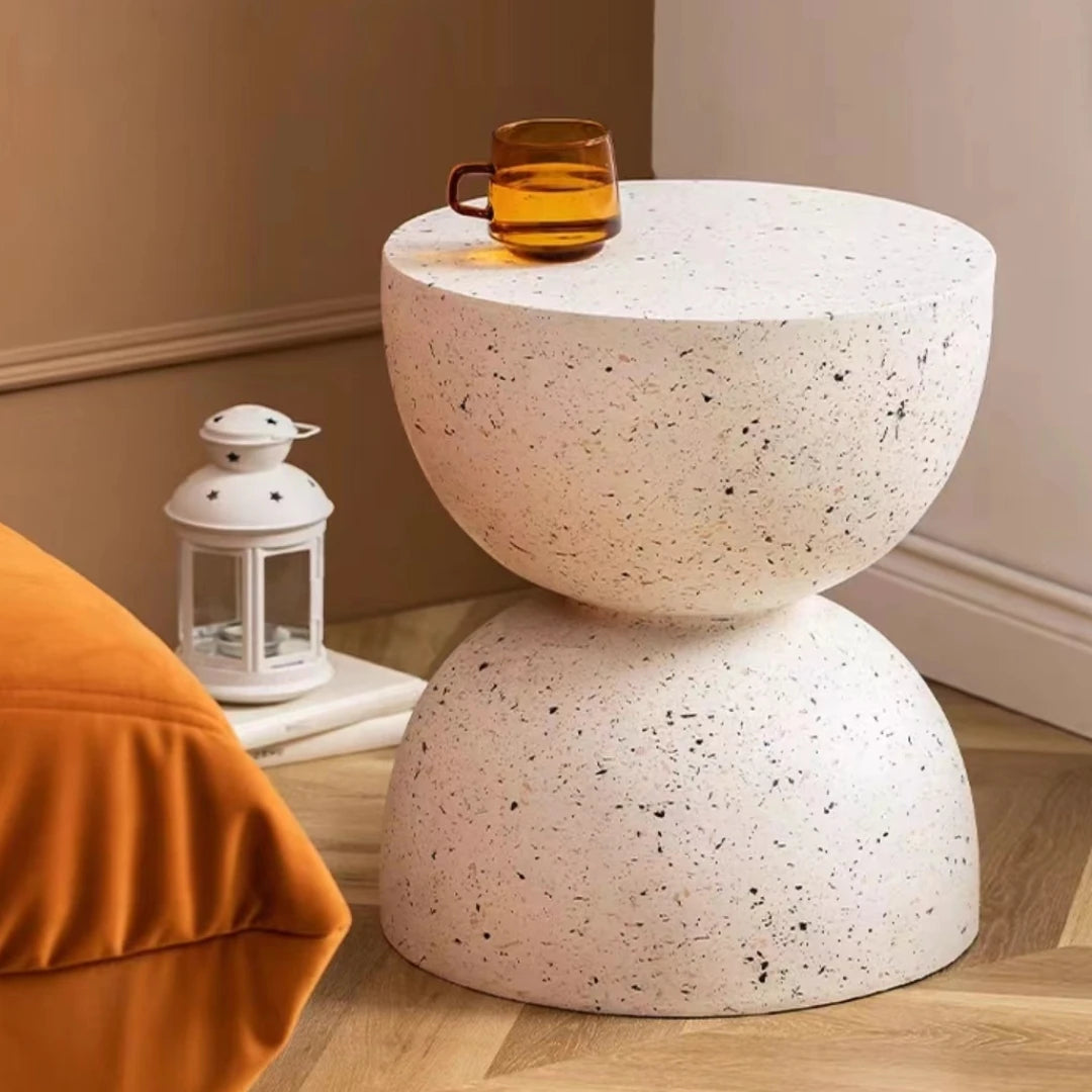 Desser Pedro Terrazzo Look Egg Timer Side Table product view