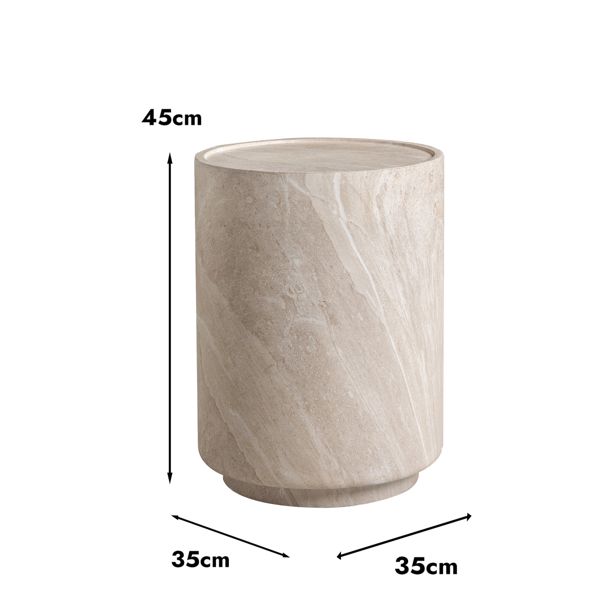 Desser Verona Marble Look Side Table dimensions