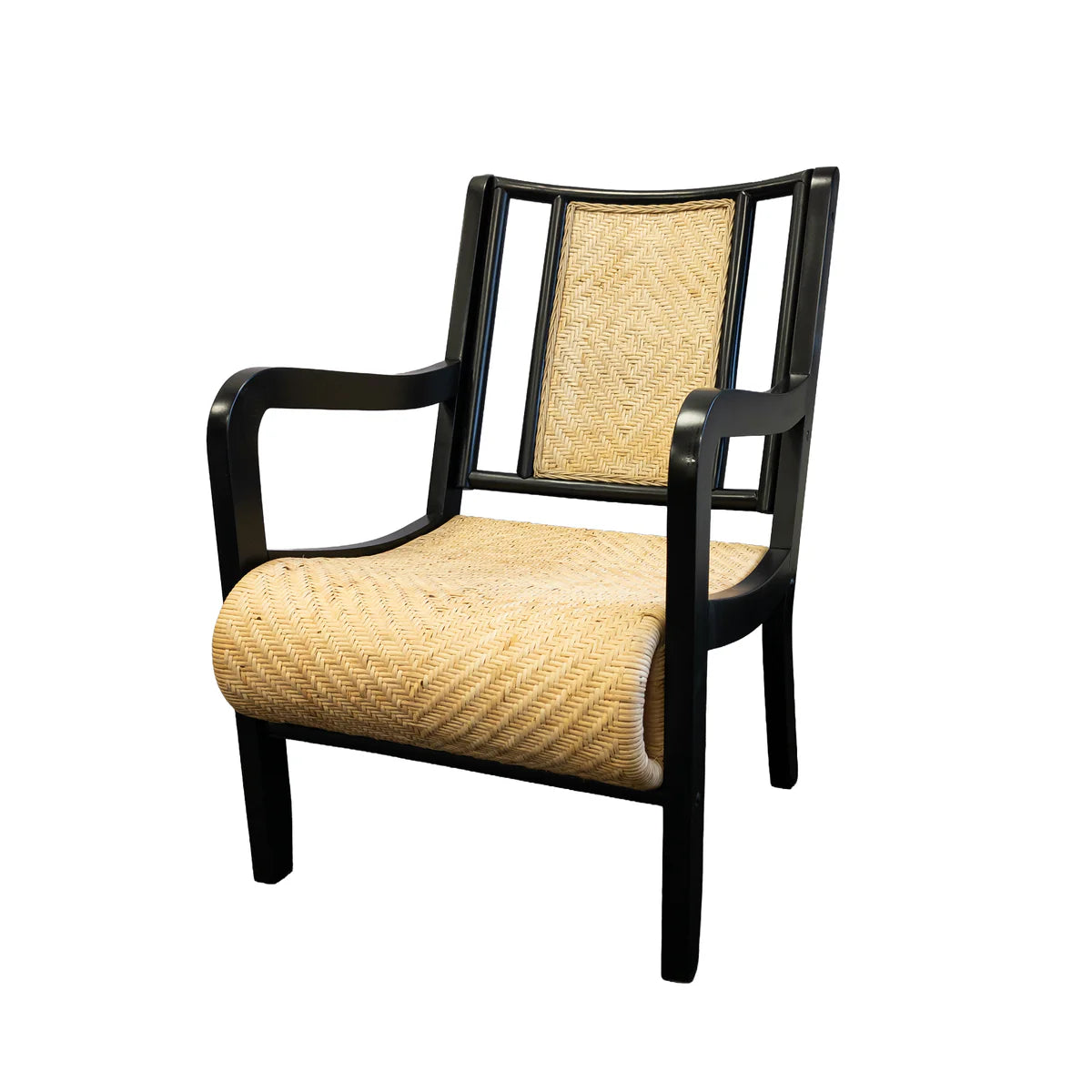 Harmony Wicker Chair with Black Arms