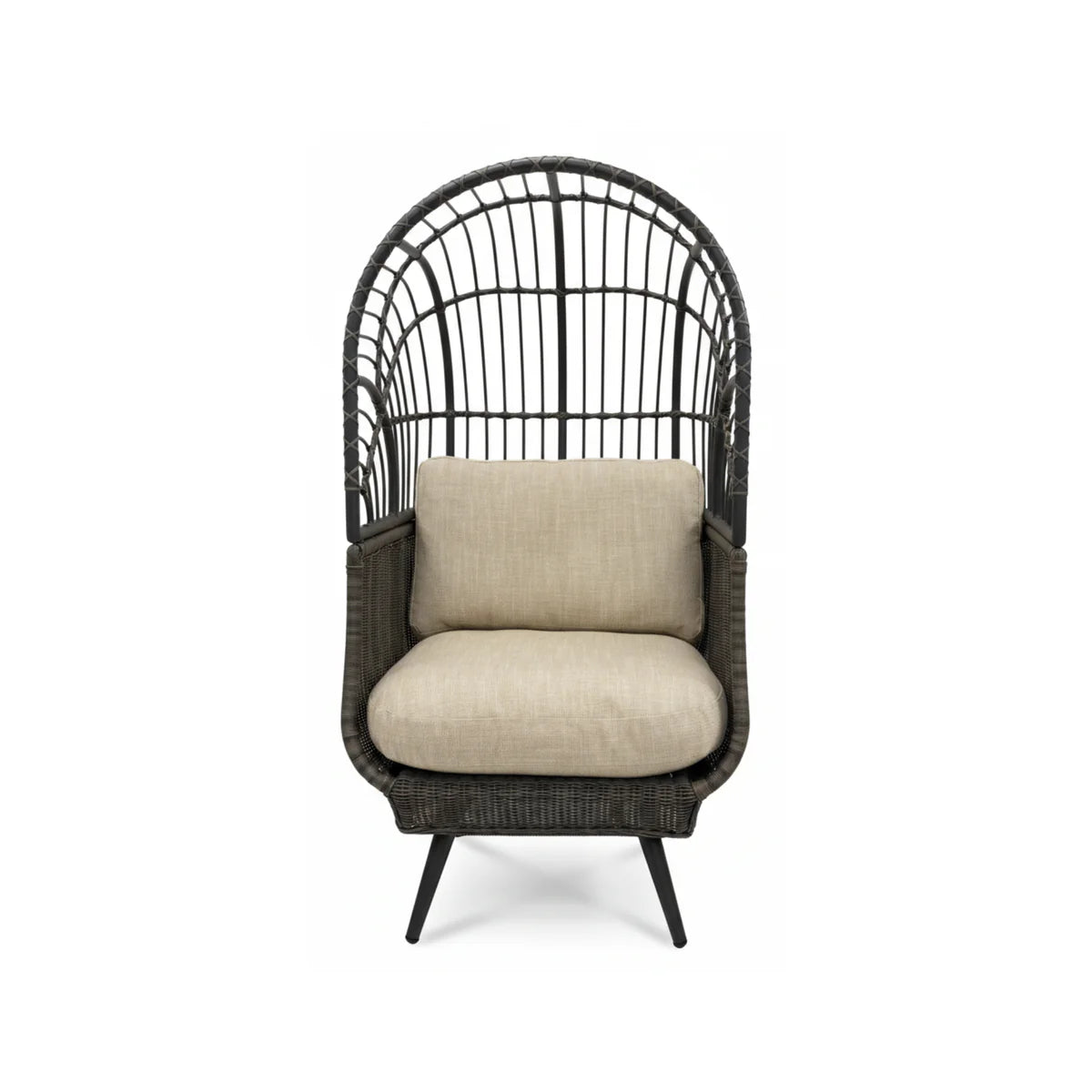 Outdoor Egg Chair with Marine Beige Cushions