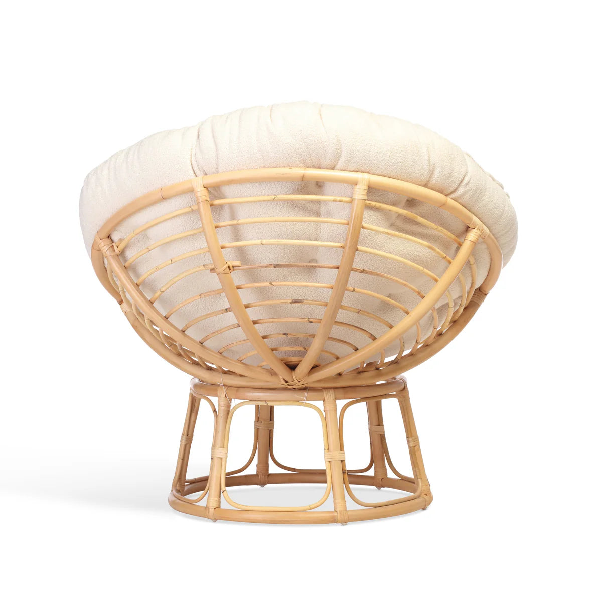 Natural Rattan Papasan Chair with Handmade Cushion