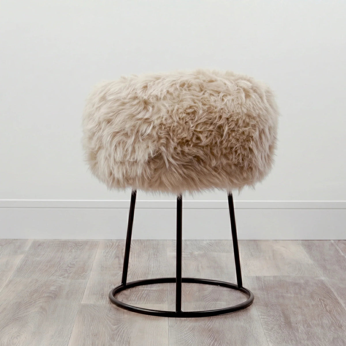 Luxury Sheepskin Stool – Metal Legs