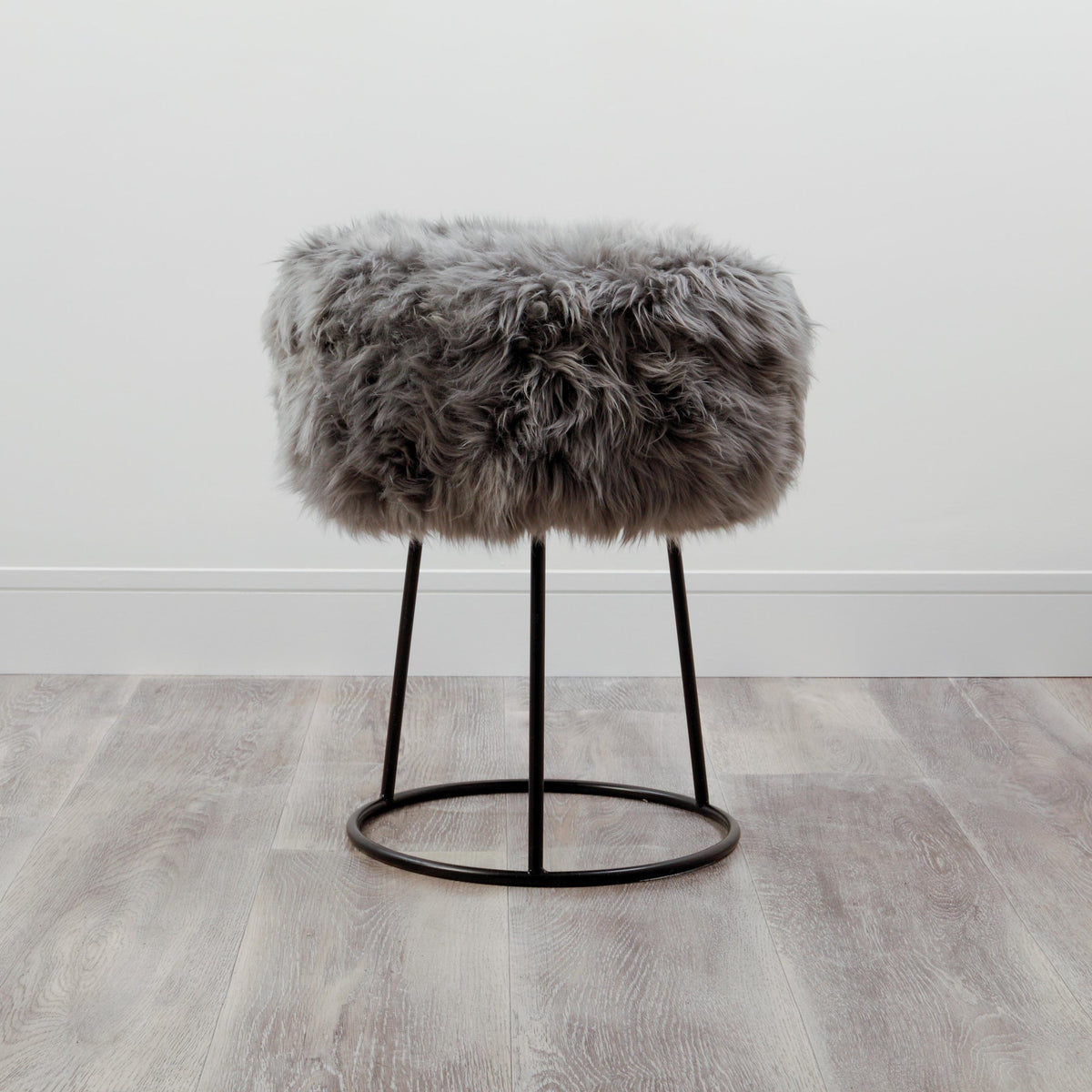 Luxury Sheepskin Stool – Metal Legs