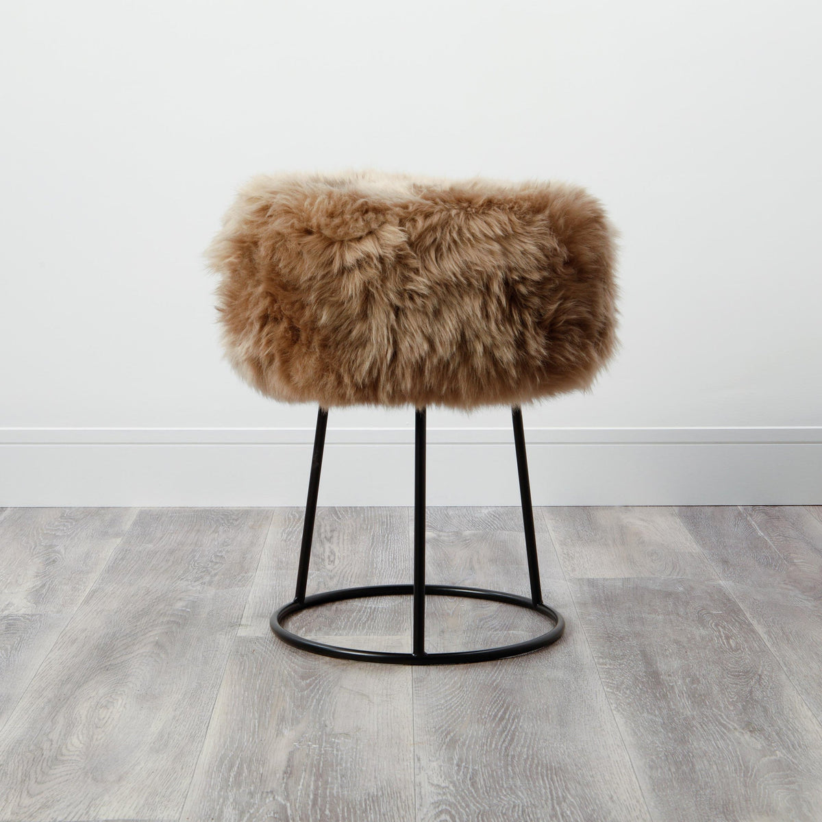Luxury Sheepskin Stool – Metal Legs