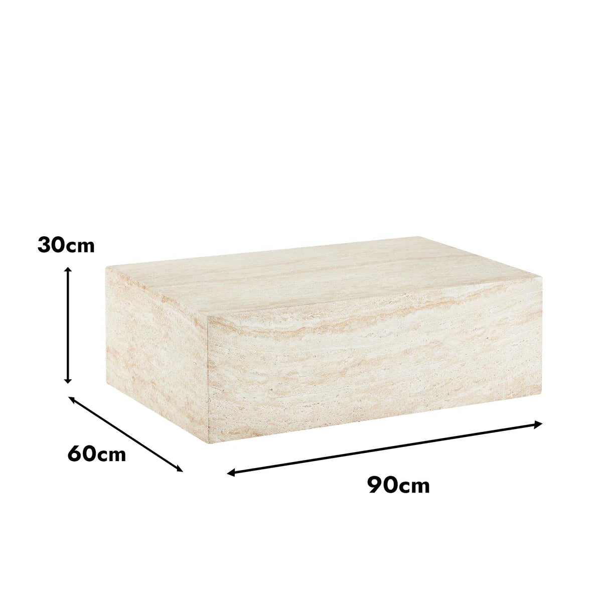 Pisa Rectangle Travertine look Coffee Table - Indoor & Outdoor Table