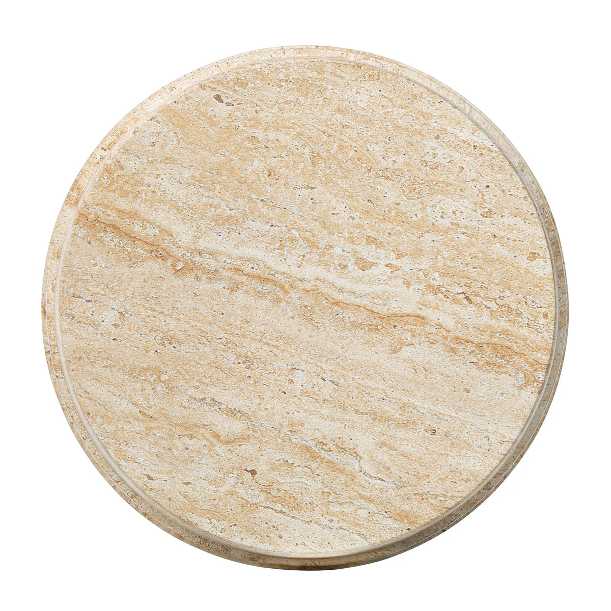 Pisa Round Rippled Travertine look Side Table - Indoor & Outdoor Table