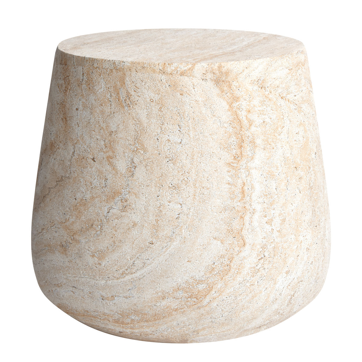 Desser Pisa Round Tapered Travertine Look Side Table alternate view