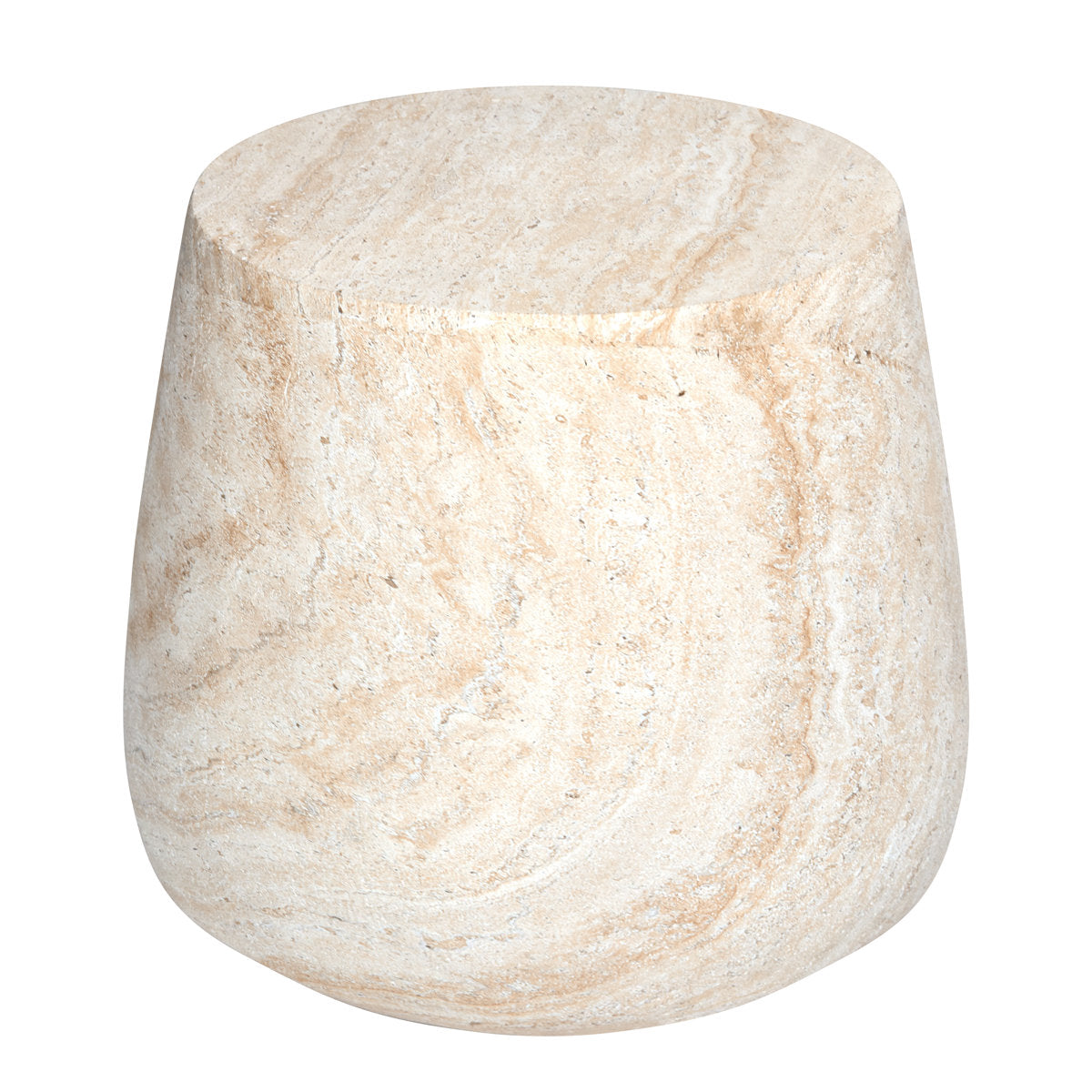 Desser Pisa Round Tapered Travertine Look Side Table alternate view