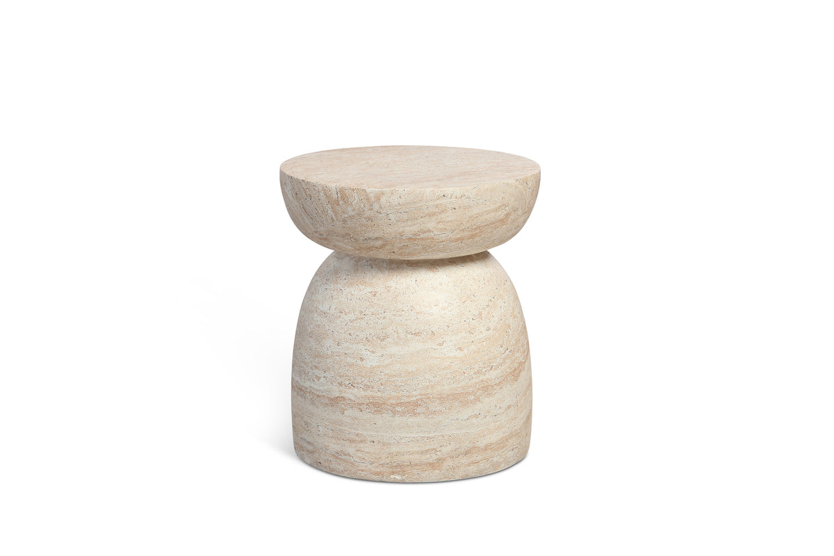 Desser Pisa Mushroom Travertine Look Side Table alternate view