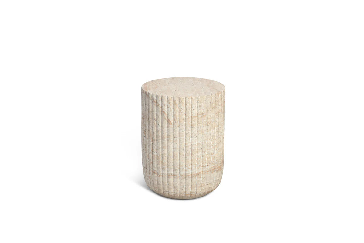 Pisa Texture Travertine look Side Table - Indoor & Outdoor Table