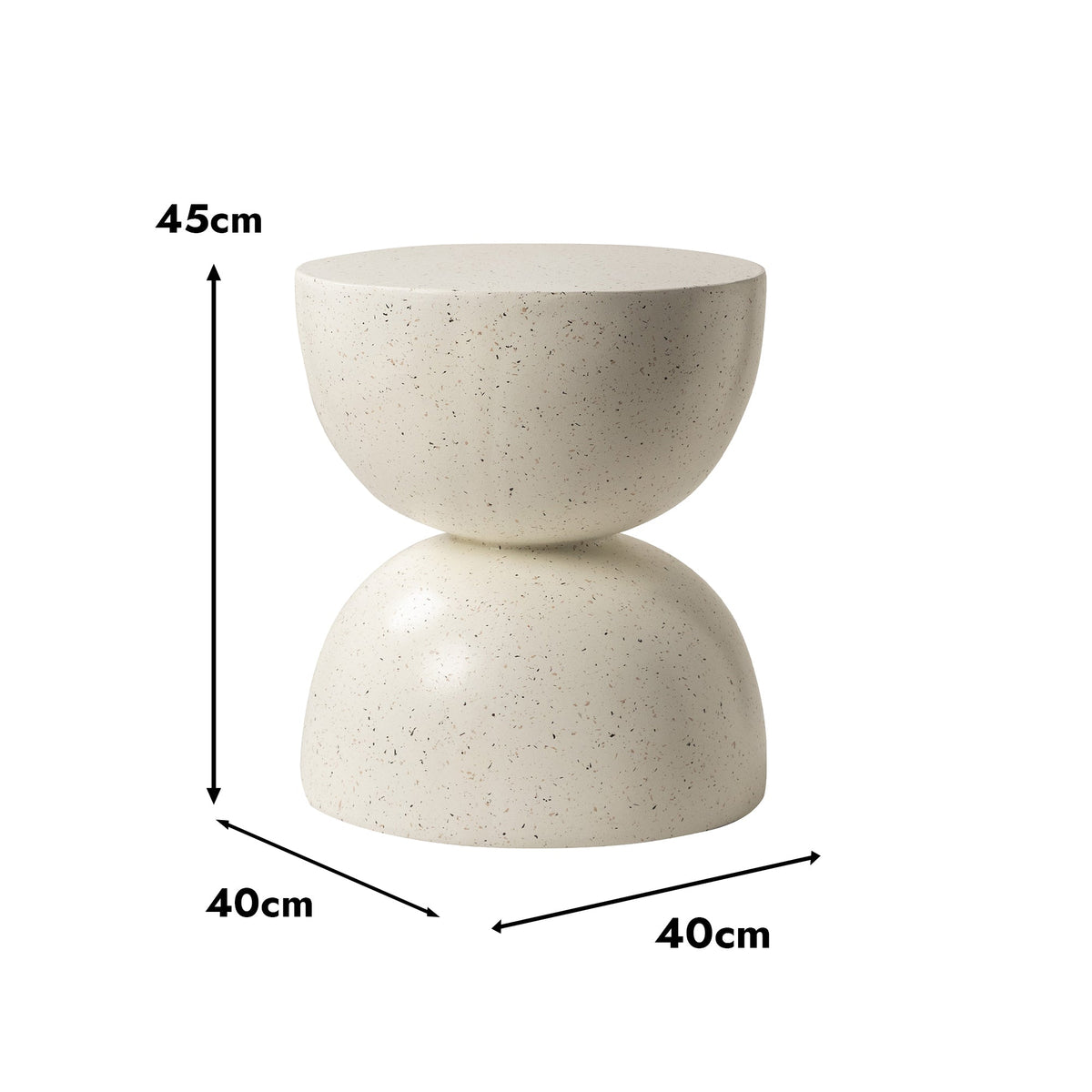 Desser Pedro Terrazzo Look Egg Timer Side Table dimensions