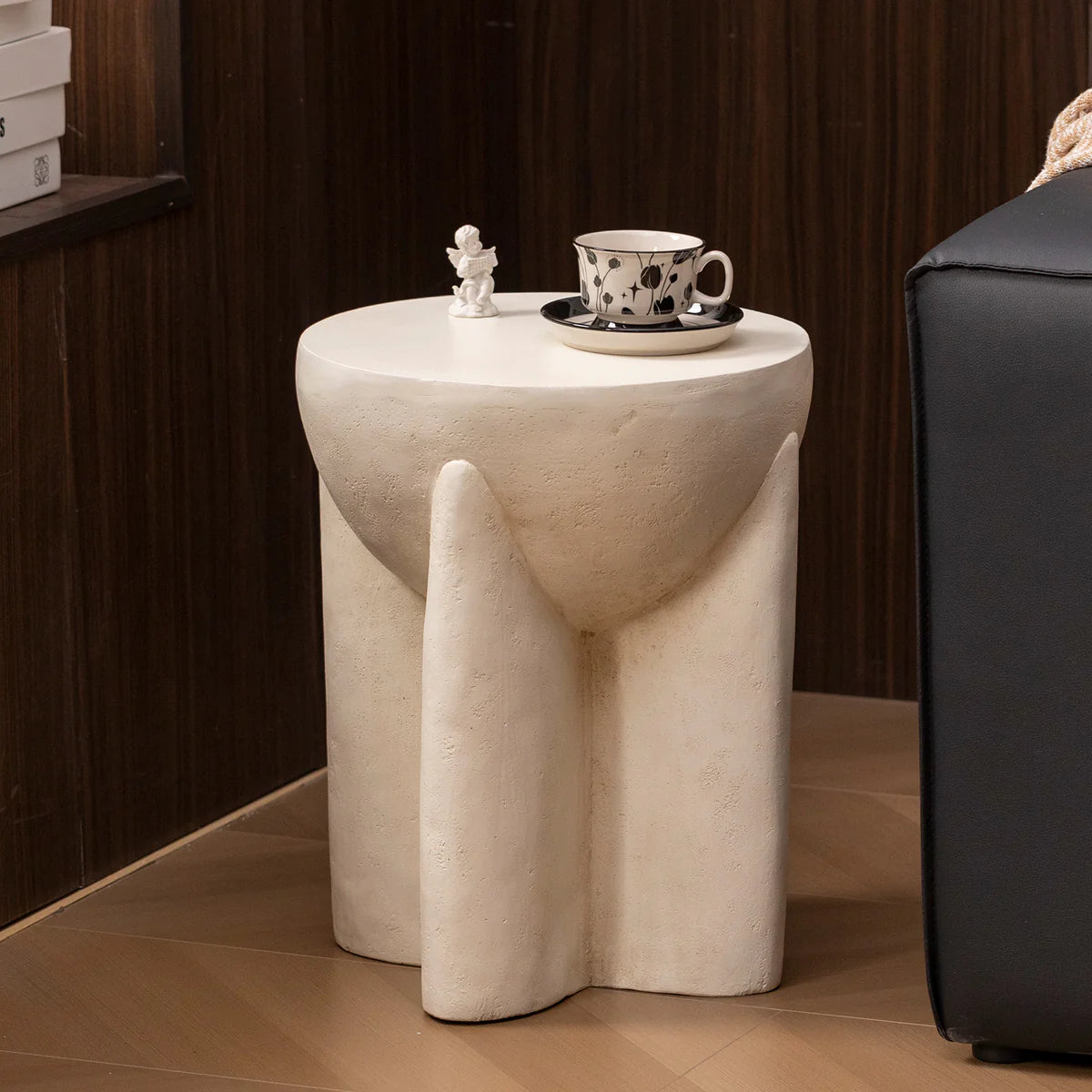 Naples Concrete Look Round Side Table - Indoor & Outdoor Table