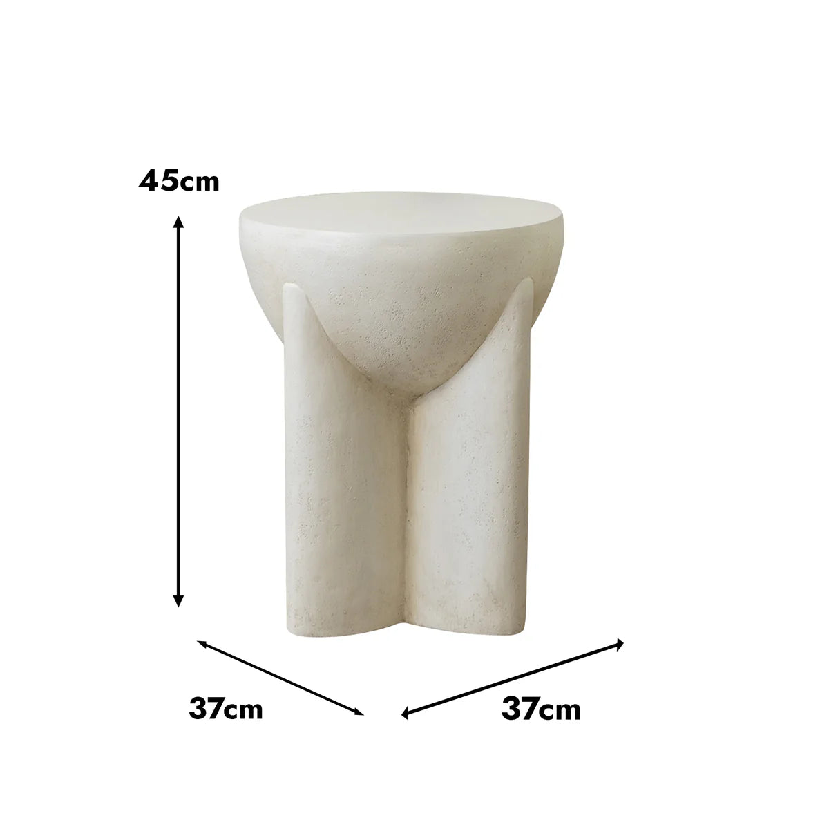 Naples Concrete Look Round Side Table - Indoor & Outdoor Table