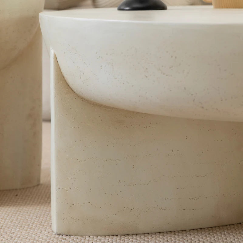 Naples Concrete Look Round Coffee Table - Indoor & Outdoor Table