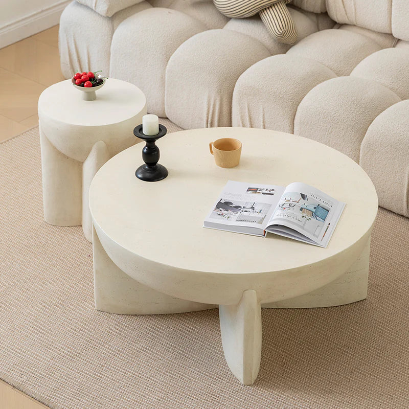 Naples Concrete Look Round Coffee Table - Indoor & Outdoor Table