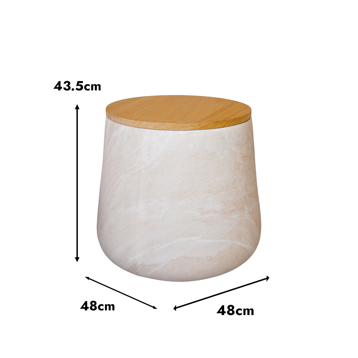 Desser Verona Oval Marble Look Side Table dimensions