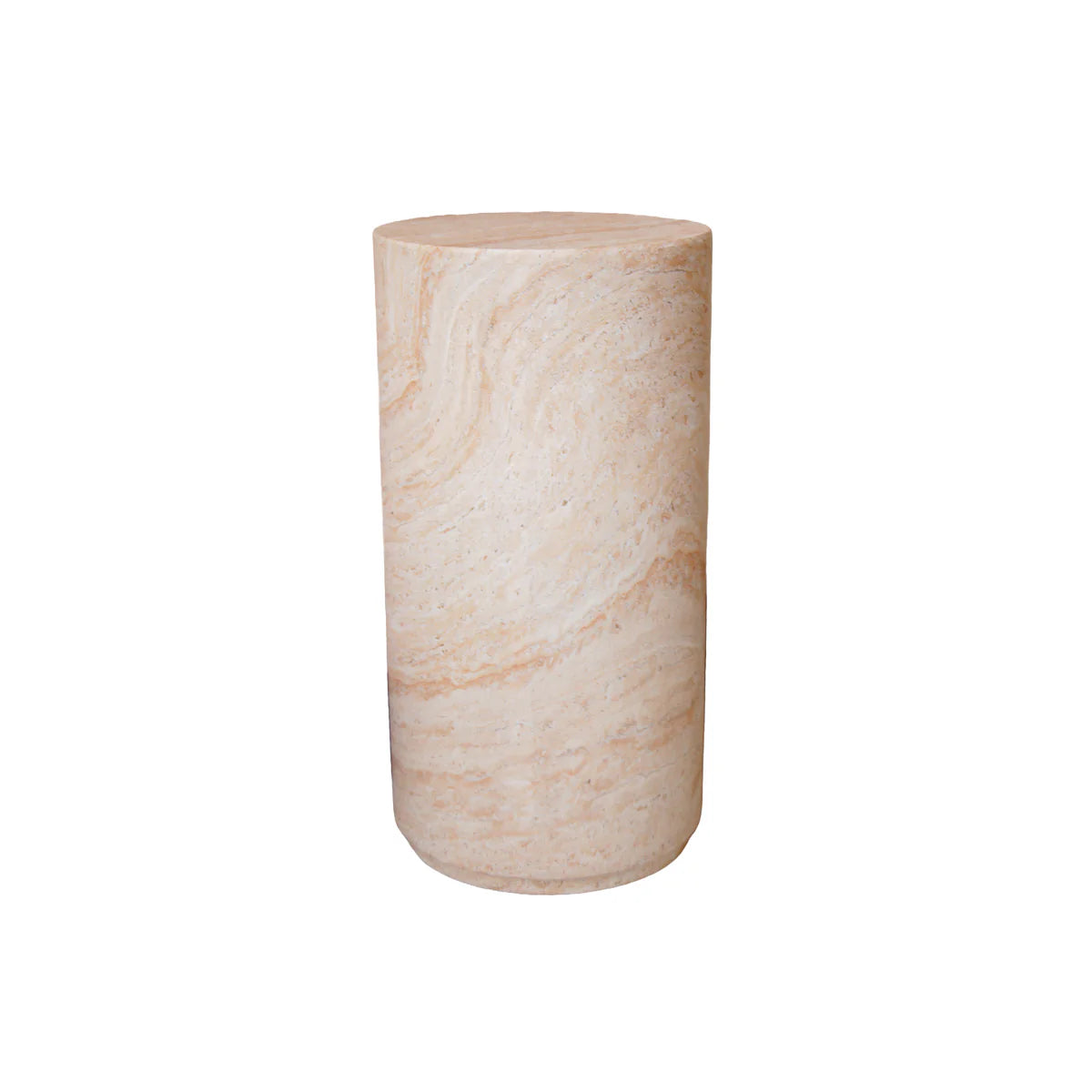 Pisa Pillar Travertine Look Side Table - Indoor & Outdoor Table