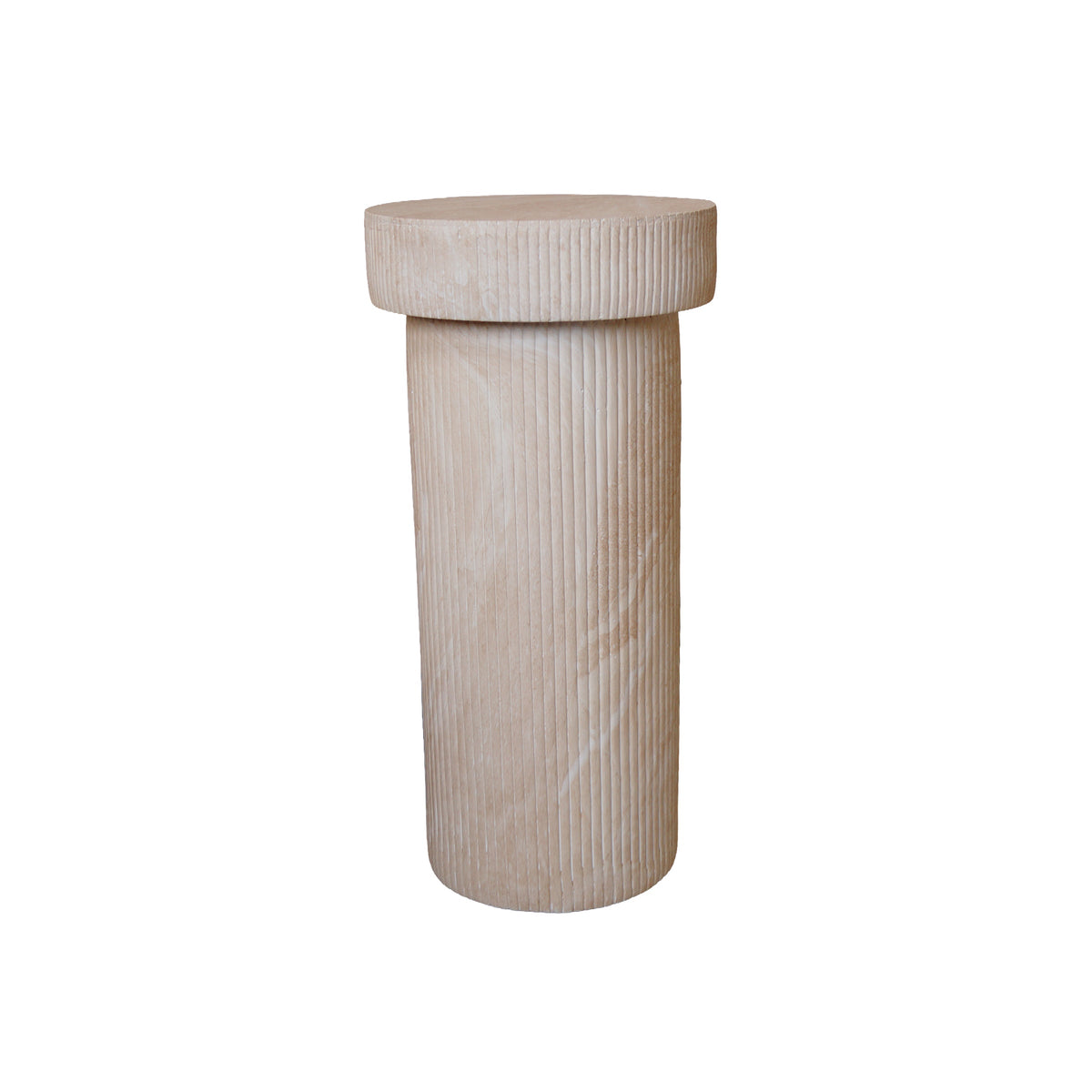 Desser Verona Flute Ribbed Marble Look Side Table alternate view