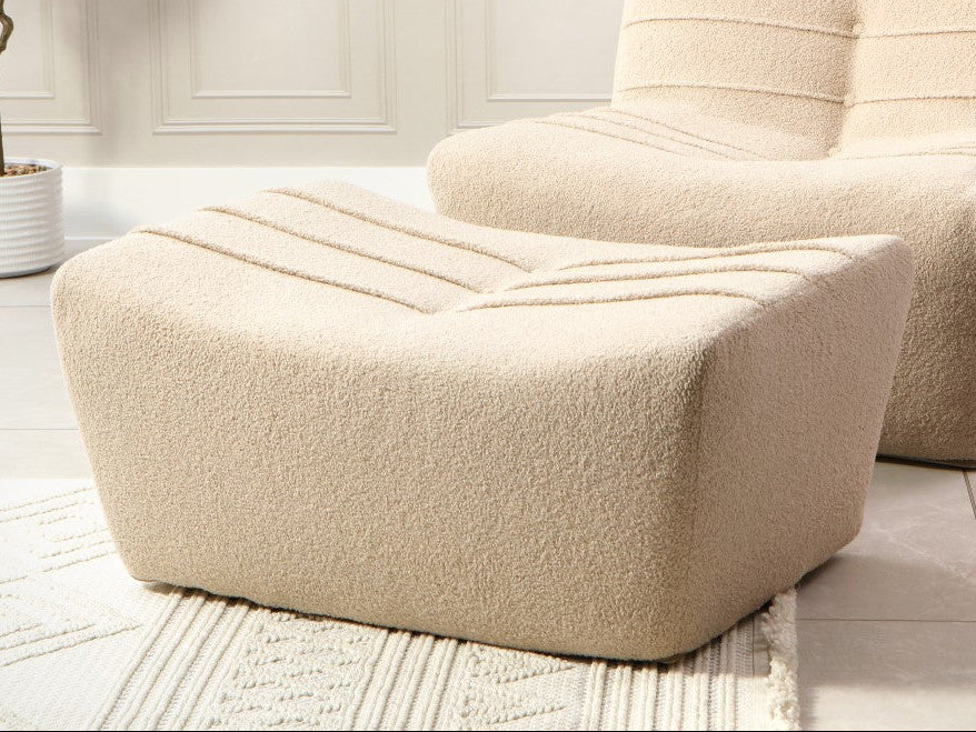 Cosy Cream Boucle Footstool