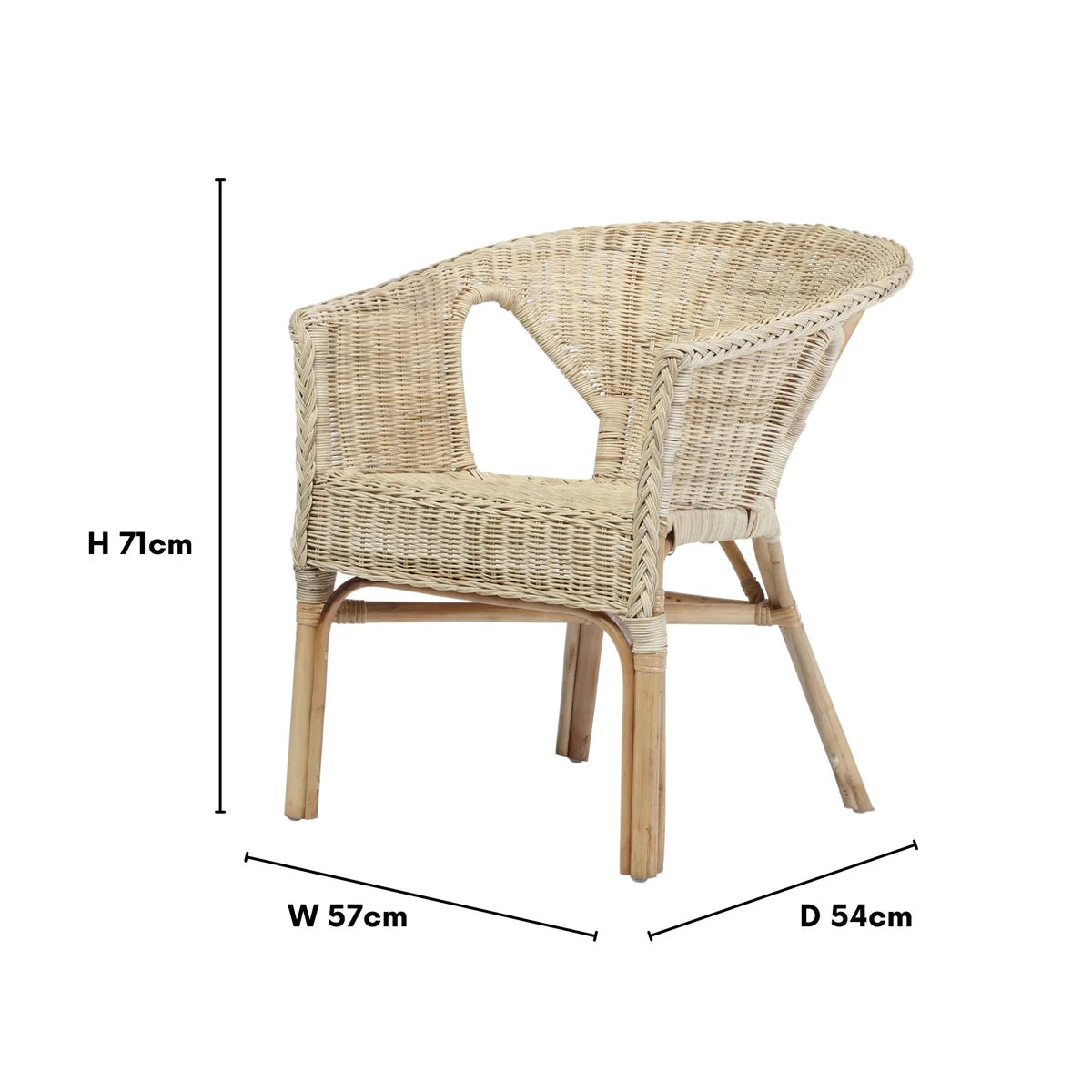 Adults Small Wicker Loom Chair - Natural