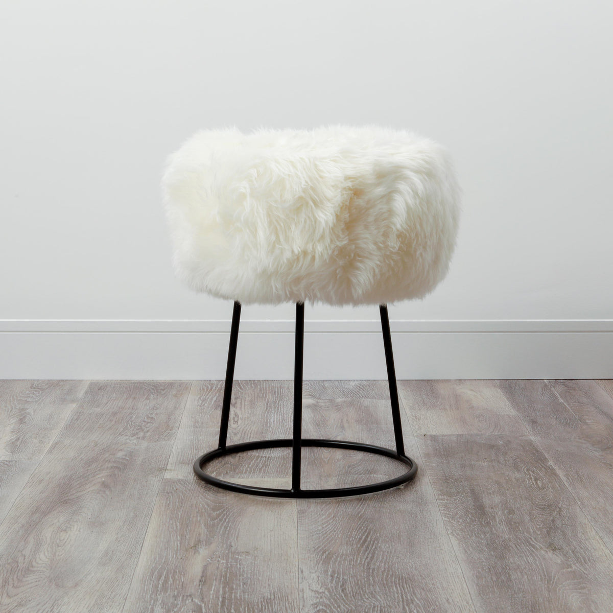 Luxury Sheepskin Stool – Metal Legs